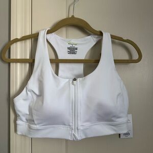 🆕 Tek Gear White Front Zip Sports Bra